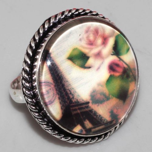 טבעת ערב: עיצוב וינטיג' כסף 925 עיטור ורדים מידה 10