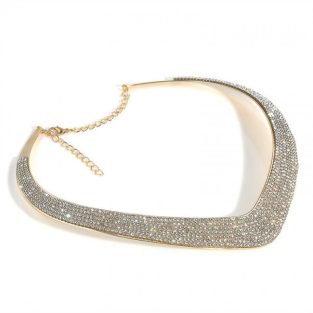 תכשיט ערב: חישוק מוזהב בשיבוץ קריסטלים