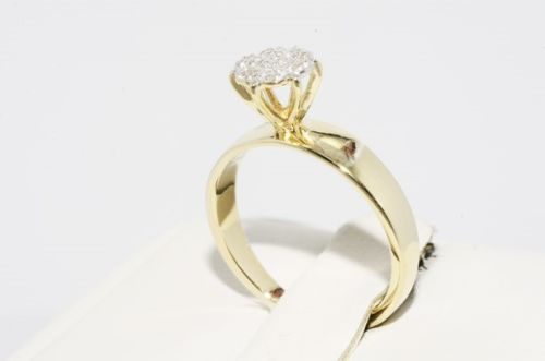 תכשיט זהב לכלה: טבעת זהב צהוב בשיבוץ 7 יהלומים מידה: 5