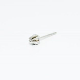 תכשיט לכלה ולערב: עגיל יחיד זהב לבן 14 קרט בשיבוץ יהלום 02. קרט