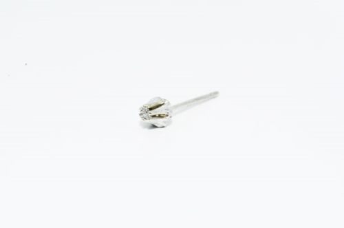 תכשיט לכלה ולערב: עגיל יחיד זהב לבן 14 קרט בשיבוץ יהלום 02. קרט